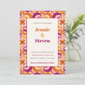 Medio eeuw geometrische moderne Paarse Oranje brui Kaart (Staand voorkant)