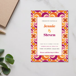 Medio eeuw geometrische moderne Paarse Oranje brui Kaart