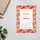 Medio eeuw geometrische moderne Paarse Oranje brui Kaart