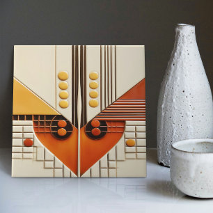 Medio-eeuw geometrische symmetrie art deco tegeltje