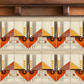 Medio-eeuw geometrische symmetrie art deco tegeltje