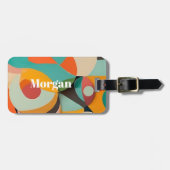 Medio eeuw Modern Art Monogram of naam, geometrisc Bagagelabel (Voorkant horizontaal)