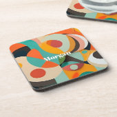 Medio eeuw Modern Art Monogram of naam, geometrisc Bier Onderzetter (Linkerzijde)