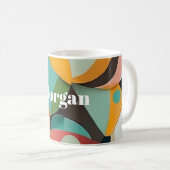 Medio eeuw Modern Art Monogram of naam, geometrisc Koffiemok (Voorkant rechts)