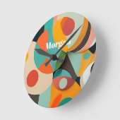 Medio eeuw Modern Art Monogram of naam, geometrisc Ronde Klok (Hoek)