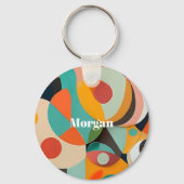 Medio eeuw Modern Art Monogram of naam, geometrisc Sleutelhanger (Voorkant)