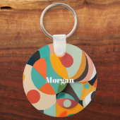 Medio eeuw Modern Art Monogram of naam, geometrisc Sleutelhanger (Voorkant)