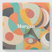 Medio eeuw Modern Art Monogram of naam, geometrisc Stenen Onderzetter (Voorkant)