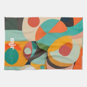 Medio eeuw Modern Art Monogram of naam, geometrisc Theedoek (Horizontaal)