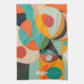 Medio eeuw Modern Art Monogram of naam, geometrisc Theedoek (Verticaal)