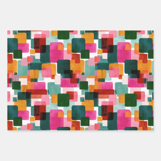 Medio eeuw Modern Geometrisch Kleurrijk Patroon Inpakpapier Vel (Voorkant 3)