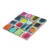 Medio eeuw Modern Geometrisch Kleurrijk Patroon Tegeltje (Zijkant)