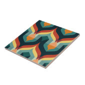 Medio-eeuw modern gestileerd geometrisch patroon tegeltje (Zijkant)