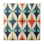 Medio-eeuw modern gestileerd geometrisch patroon tegeltje (Voorkant)