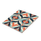Medio-eeuw modern gestileerd geometrisch patroon tegeltje (Zijkant)