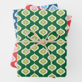 Medio eeuw moderne geometrische kerst inpakpapier vel (In situ)