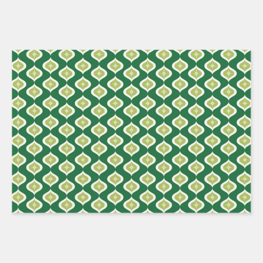 Medio eeuw moderne geometrische kerst inpakpapier vel (Voorkant)