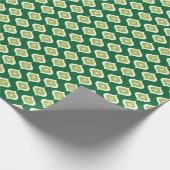 Medio eeuw moderne groene kerst geometrisch cadeaupapier (Hoek)