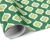 Medio eeuw moderne groene kerst geometrisch cadeaupapier (Rol Hoek)