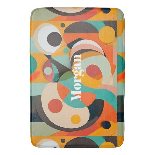 Medio eeuw moderne kunst, naam of monogram geometr badmat (Voorkant Verticaal)