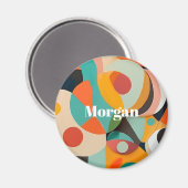 Medio eeuw moderne kunst, naam of monogram geometr magneet (Voorkant / Achterkant)