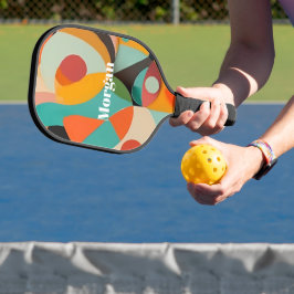Medio eeuw moderne kunst, naam of monogram geometr pickleball paddle