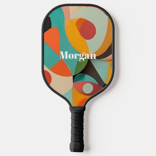 Medio eeuw moderne kunst, naam of monogram geometr pickleball paddle (Achterkant)