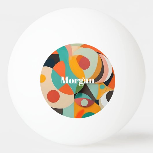 Medio eeuw moderne kunst, naam of monogram geometr pingpongbal (Voorkant)