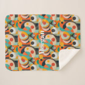 Medio eeuw moderne kunst, naam of monogram geometr sherpa deken (Voorkant (horizontaal))