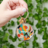 Medio eeuw moderne kunst, naam of monogram geometr sleutelhanger (Hand)