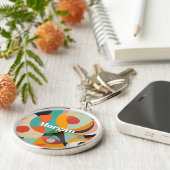 Medio eeuw moderne kunst, naam of monogram geometr sleutelhanger (Zijkant)