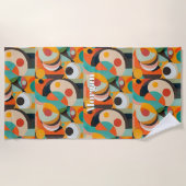 Medio eeuw moderne kunst, naam of monogram geometr strandlaken (Voorkant)