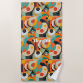 Medio eeuw moderne kunst, naam of monogram geometr strandlaken (Voorkant)