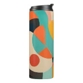 Medio eeuw moderne kunst, verticale naam, geometri thermosbeker (Gedraaid links)