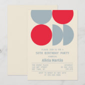 Medio eeuw moderne retro geometrische verjaardag kaart (Voorkant / Achterkant)