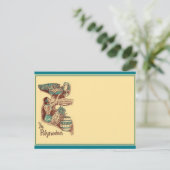 medio-eeuwse Tiki Briefkaart (Staand voorkant)