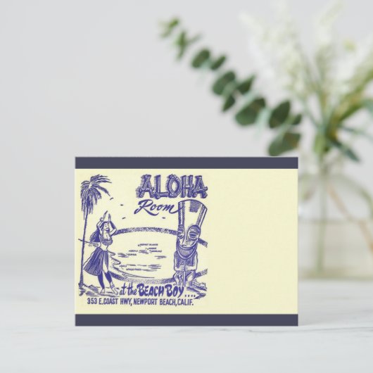  medio-eeuwse Tiki Briefkaart (Staand voorkant)