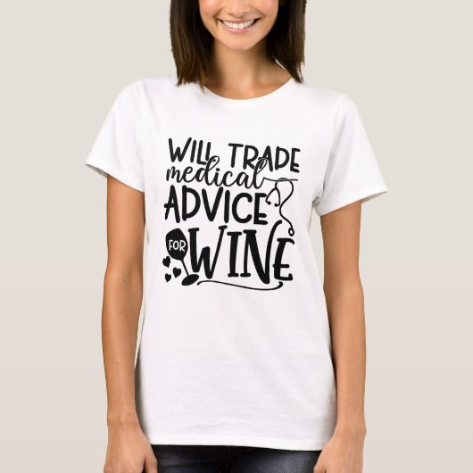 Medisch Advies Geruild Voor Wijn T-shirt (Voorkant)