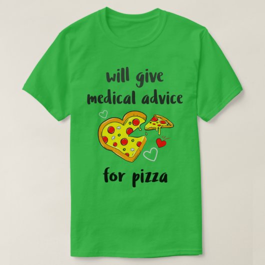 Medisch advies voor Pizza T-shirt (Design voorkant)