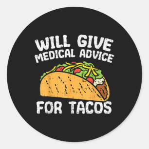 Medisch advies voor TACOS Mexicaanse Cinco de Mayo Ronde Sticker