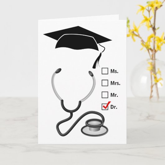 Medisch Afstuderen | Gefeliciteerd New Doctor Kaart (Gele Bloem)