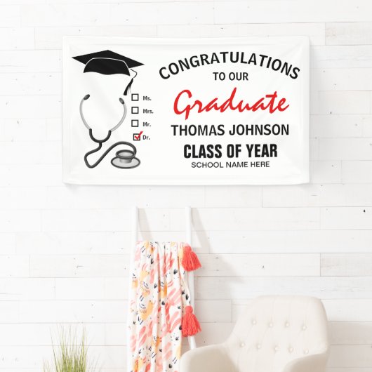 Medisch Afstuderen | Gefeliciteerd New Doctor Spandoek (Insitu)