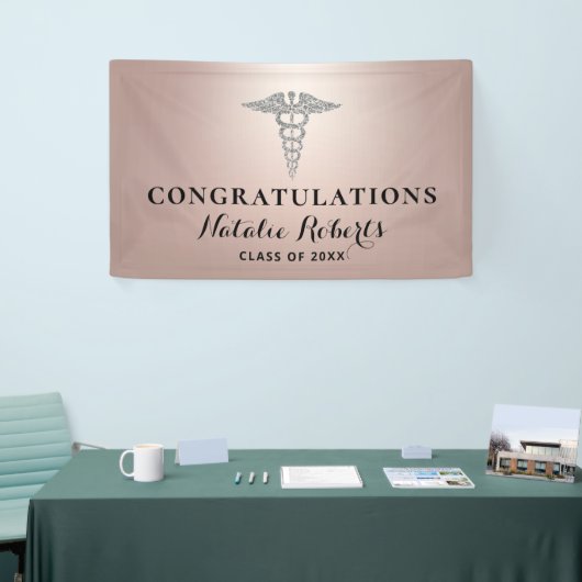 Medisch Afstuderen Girly Roos Gold Banner (Beurs)