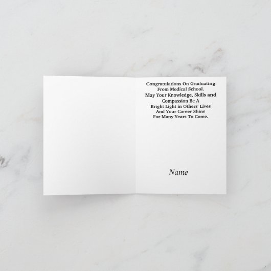 Medisch Afstuderen Kaart voor mannelijke arts (Binnen)