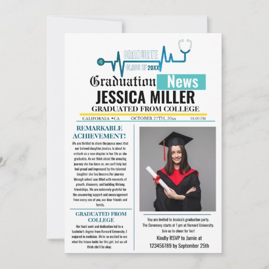 Medisch Afstuderen Krant College Uniek Kaart (Voorkant)