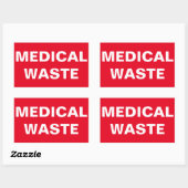 Medisch Afval Bord Rechthoekige Sticker (Vel)