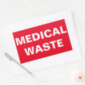 Medisch Afval Bord Rechthoekige Sticker (Envelop)
