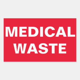 Medisch Afval Bord Rechthoekige Sticker