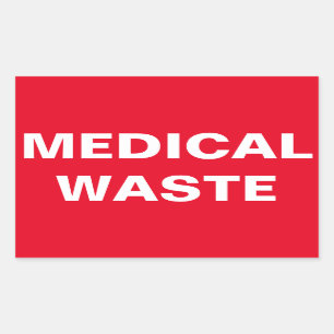 Medisch Afval Bord Rechthoekige Sticker