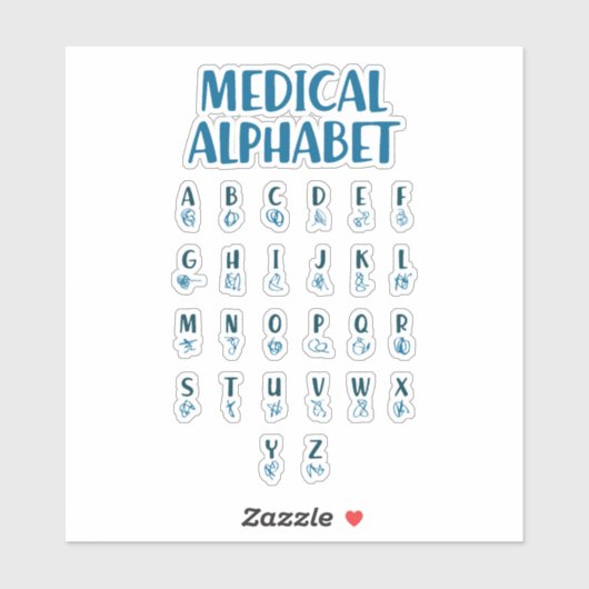 Medisch Alfabet Sticker (Vel)